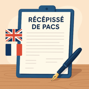 Traduction Récépissé de PACS