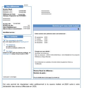 Avis d'impôt